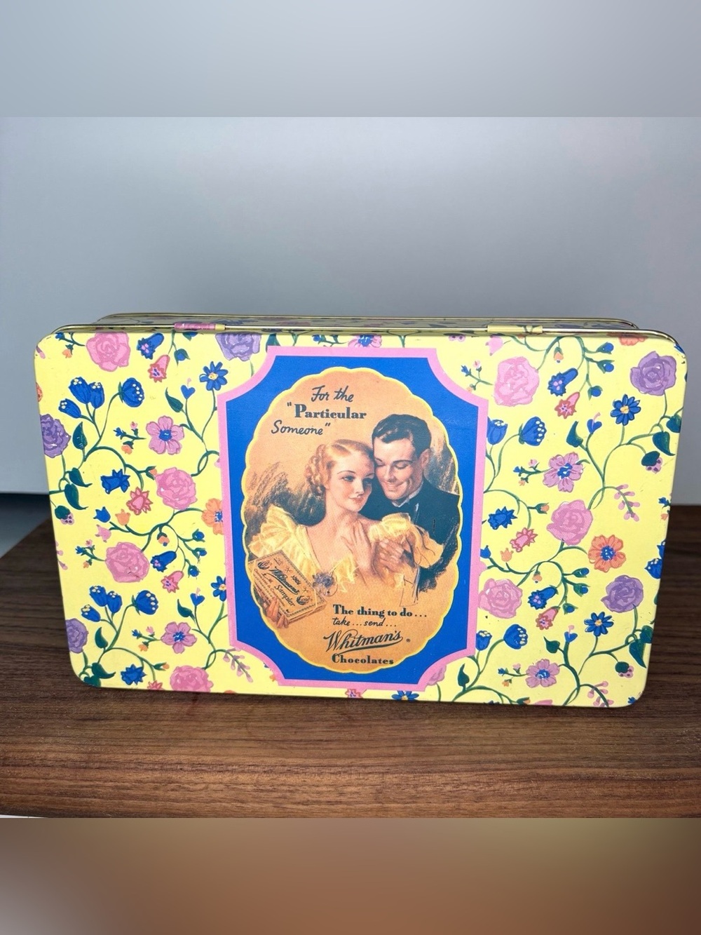 1990s Trinket Tin Box Whitman's Chocolates Limited Edition floral container
